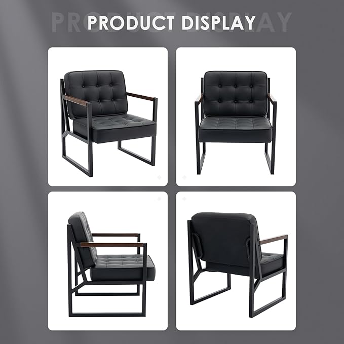 COLAMY Mid Century Modern Accent Chair Set of 2, Comfy Living Room Chair - Image 8