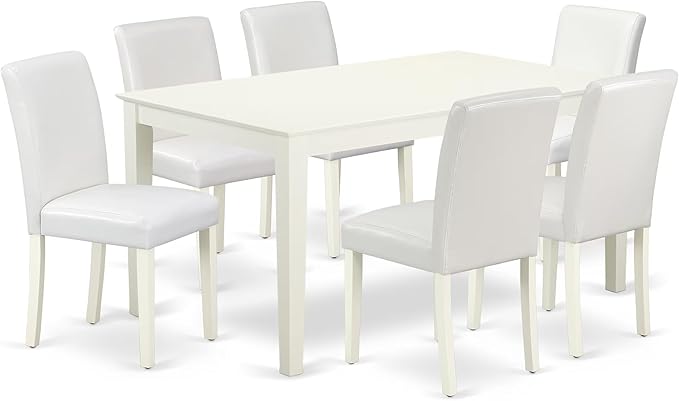 East West Furniture CAAB7-LWH-64 7 Piece Kitchen Table & Chairs Set Consist of by EastWestFurniture