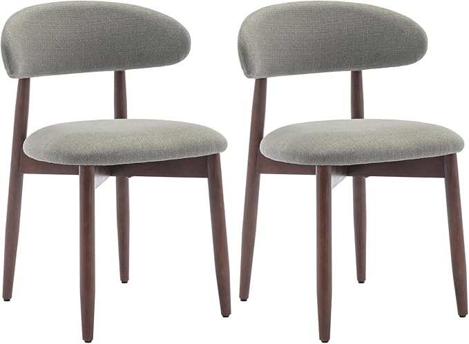 COLAMY Wooden Dining Chairs Set of 2, Modern Fabric Upholstered Kitchen Side - Image 8