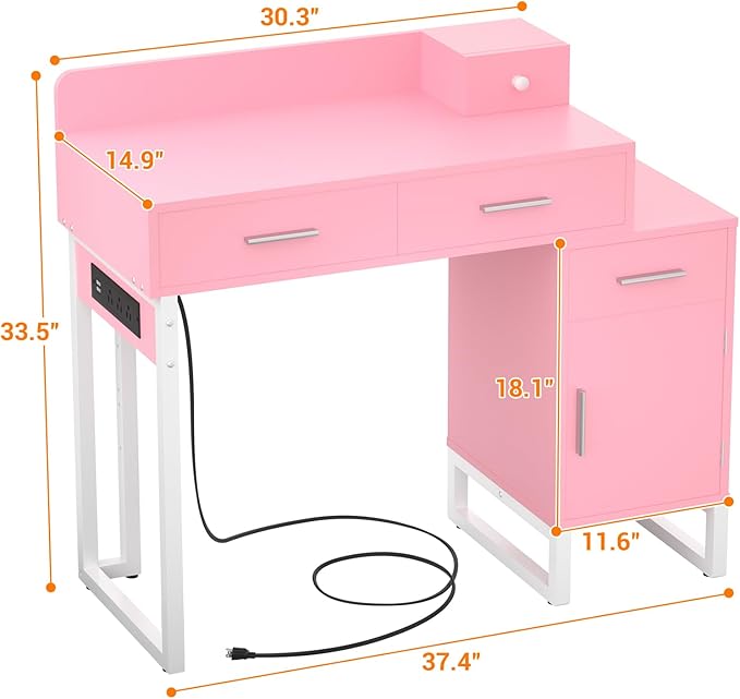 Vanity Desk with 4 Storage Drawers - Image 3