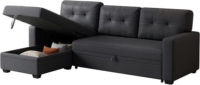 Ball & Cast Convertible Sectional Sleeper Sofa Bed L Shaped 4 in 1 Pull Out - Image 15