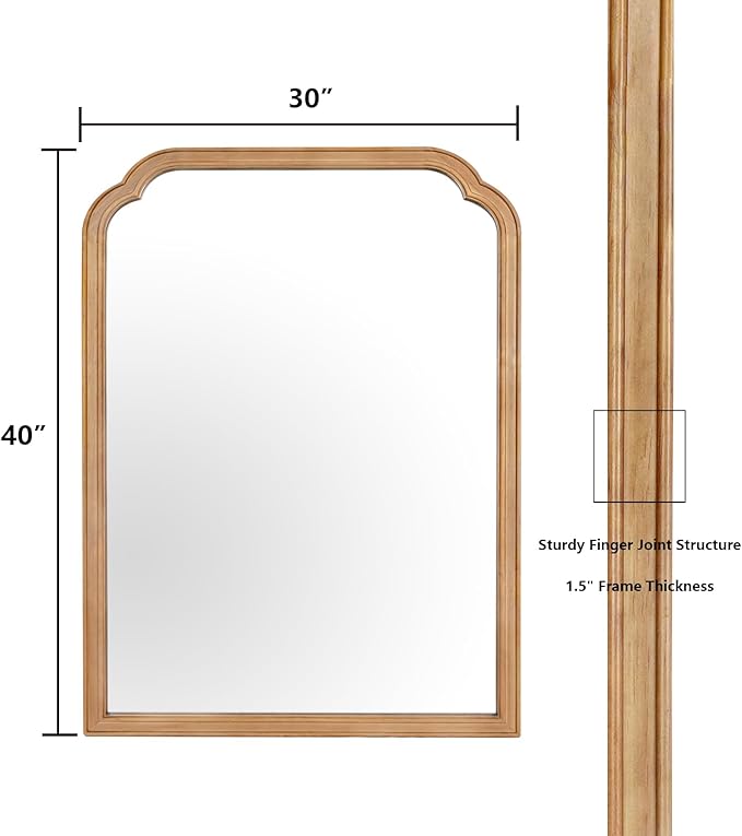 WallBeyond 30" x 40" Wood Bathroom Mirror - Image 4