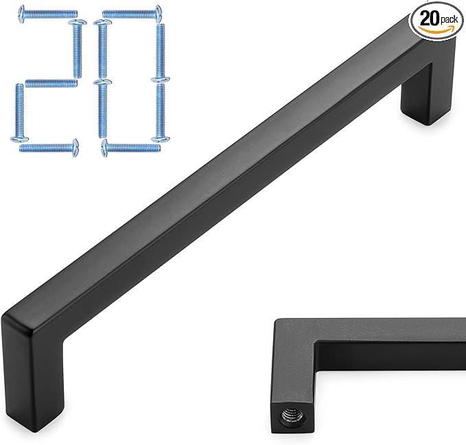 KOOFIZO 20-Pack Solid Square Bar Cabinet Handle by Koofizo