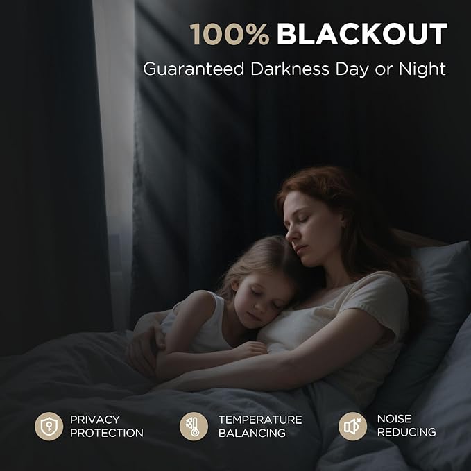 Joydeco 100% Blackout Curtains for Bedroom - Image 3
