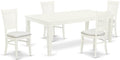 East West Furniture LGVA5-LWH-C 5 Piece Dining Set Includes a Rectangle Dining by EastWestFurniture