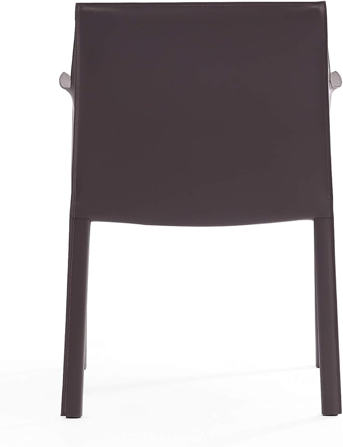 Manhattan Comfort Paris Modern Saddle Leather Dining Chairs, Metal Frame - Image 7
