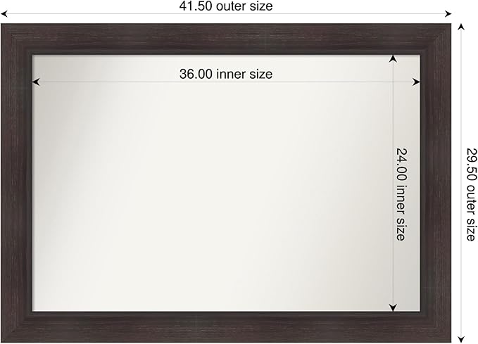 Amanti Art Brown Bathroom Mirror - Image 3