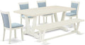 East West Furniture V027MZ015-6 6 Piece Dining Table Set Contains a Rectangle by EastWestFurniture