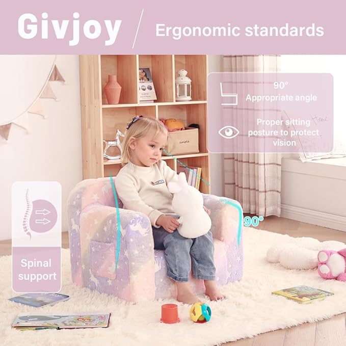 Toddler Chair Plush Kids Couch, Comfy Kids Sofa Toddler Lounger Chair - Image 7
