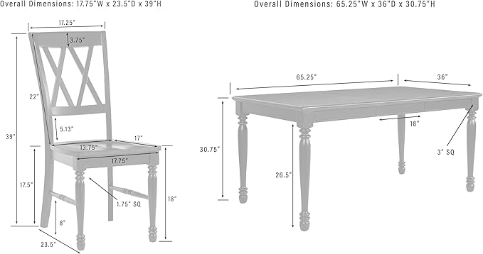 Crosley Furniture Shelby 5-Piece Traditional Dining Table Set - Image 4