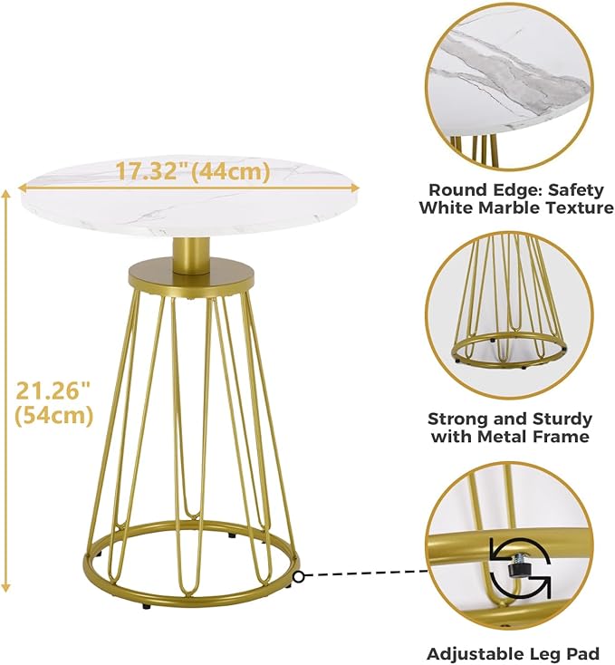 Round End Table Set of 2, Small Side Table - Image 3