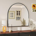 BEAUTYPEAK 31"x32" Arch Bathroom Mirror, Wall Mounted Vanity Metal Frame Mirror by BEAUTYPEAK