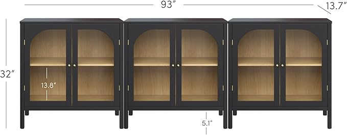 Nathan James Mason Storage Cabinet Accent Sideboard Buffet Credenza TV Stand - Image 2