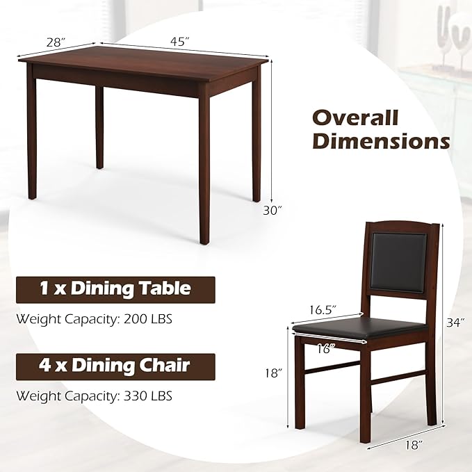 Giantex 5-Piece Dining Table Set - Image 8