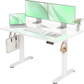Claiks Glass Standing Desk, 48x24 Inch White Standing Desk Adjustable Height by CLAIKS