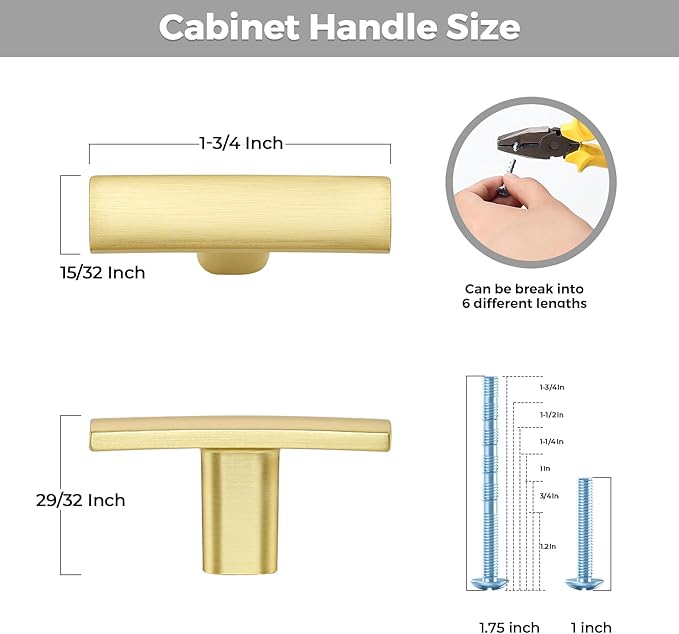 5 Pack Cabinet Handles Single Hole - Image 3