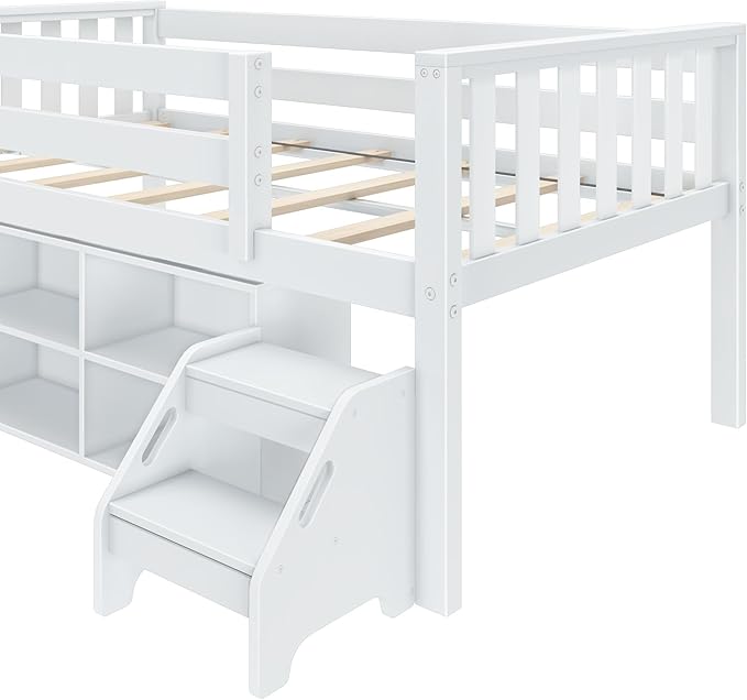 Max & Lily Soren Ultra Low Loft Bed, Twin Bed Frame - Image 6