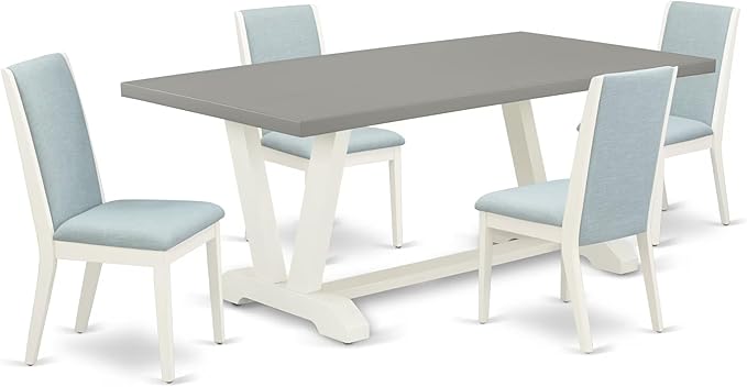 East West Furniture V097LA015-5 5 Piece Modern Dining Table Set Includes a by EastWestFurniture