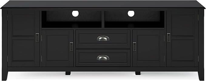 SIMPLIHOME Burlington SOLID WOOD 72 Inch Wide Transitional TV Media Stand in - Image 4