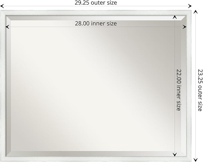 Amanti Art White Bathroom Mirror - Image 4