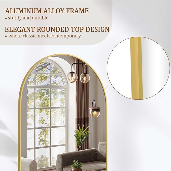 Koonmi Arched Full Length Mirror, Full Body Mirror - Image 3