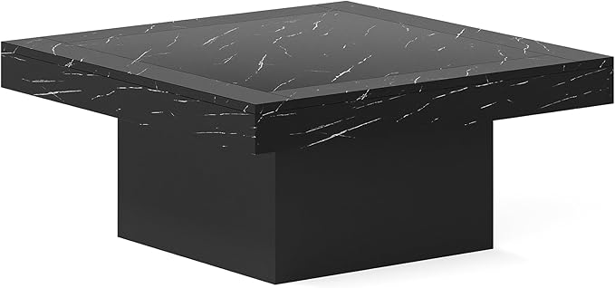 Tribesigns LED Coffee Table Square Engineered Wood Low Coffee Table - Image 8