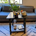 DWVO Farmhouse Square Coffee Table, Antique Accent Side Table by DWVO