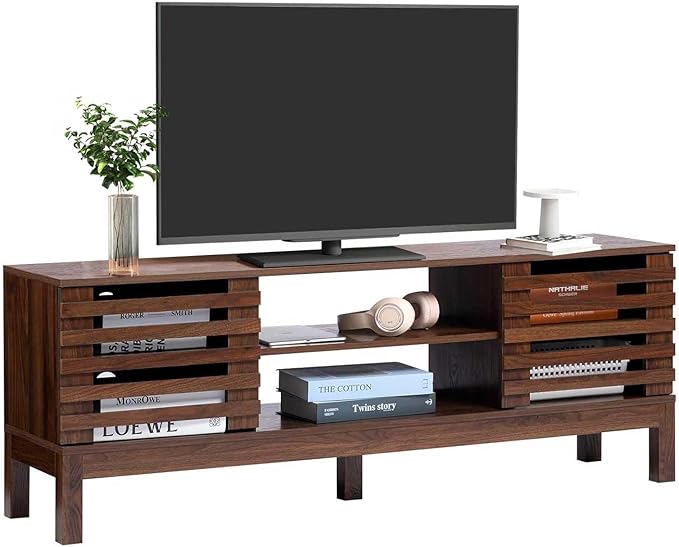 HollyHOME Wood TV Stand for TVs up to 65", Mid Century TV Stand by HollyHOME