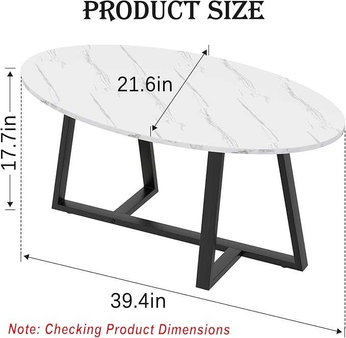 Coffee Table Small Oval Table, Modern Center Tea Tables - Image 2
