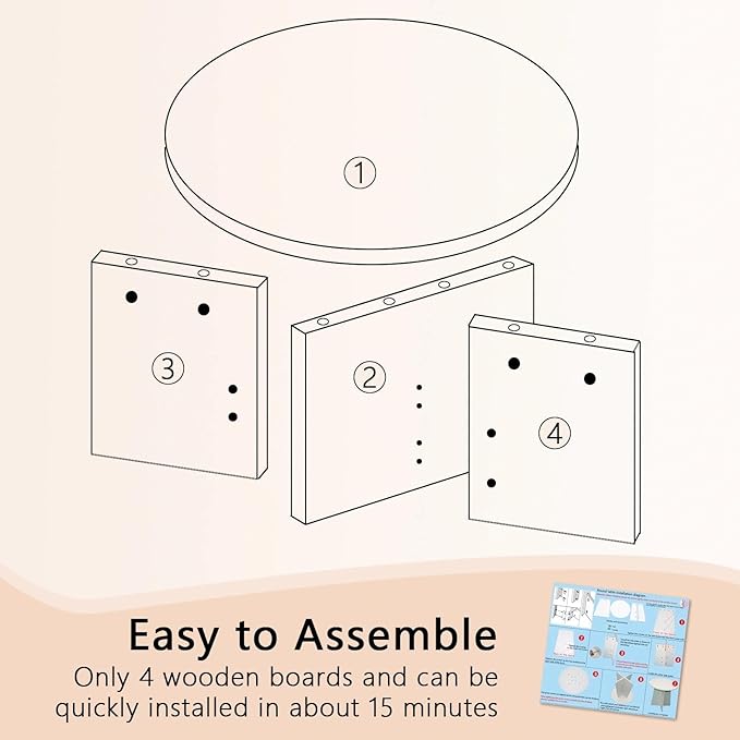 Wood Side Table, Round End Tables Living Room, Small Round Side Table - Image 7