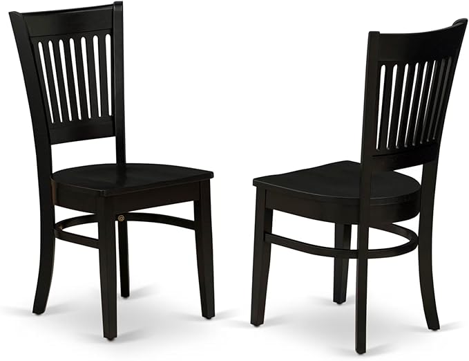 East West Furniture DLVA5-BLK-W 5 Piece Dining Set Includes a Round Dining Room - Image 5
