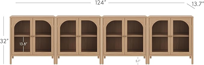 Nathan James Mason Modern Farmhouse TV Stand, Free Standing Accent Sideboard - Image 2