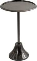 Kate and Laurel Sanzo Modern Pedestal Side Table; 15 x 15 x 24; Gray Gunmetal; by KateandLaurel