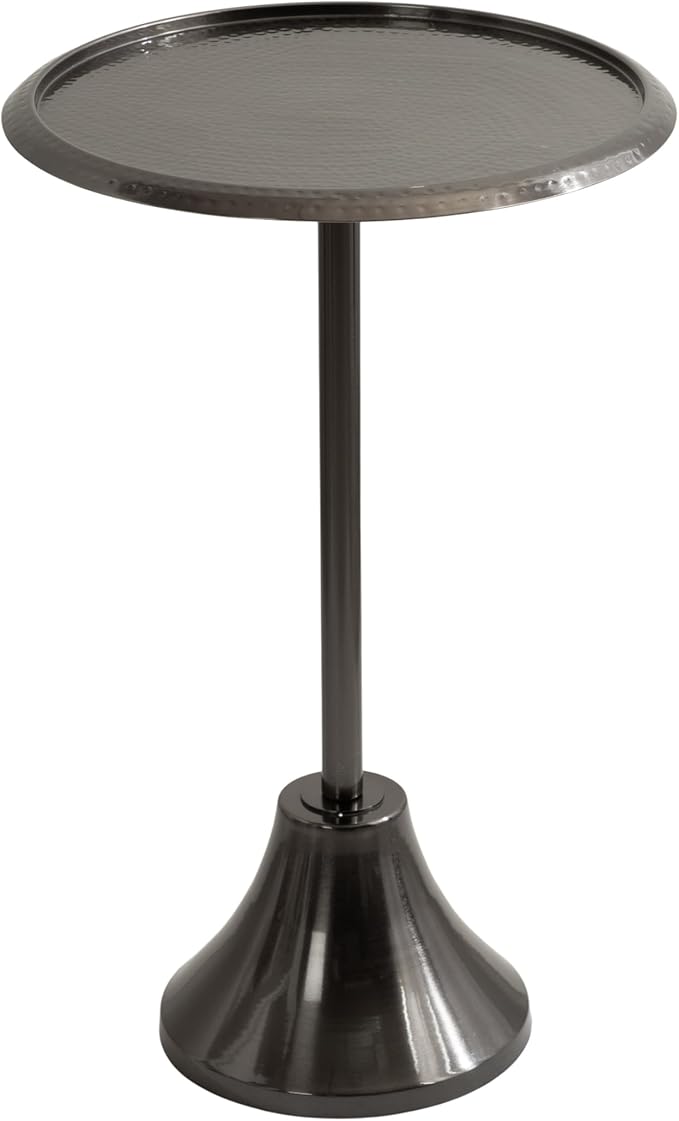 Kate and Laurel Sanzo Modern Pedestal Side Table; 15 x 15 x 24; Gray Gunmetal; by KateandLaurel