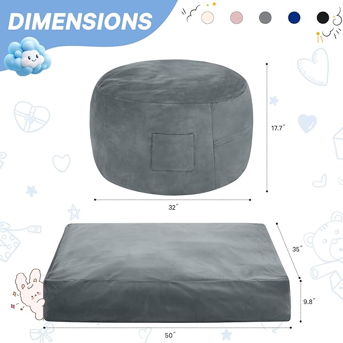 Kids Bean Bag Chair Bed - Image 3