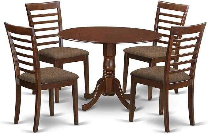 East West Furniture DLML5-MAH-C 5 Piece Dining Table Set by EastWestFurniture