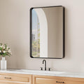 Koonmi Black Bathroom Mirror for Wall, 22x30 Inch Matte Metal Deep Framed by KOONMI