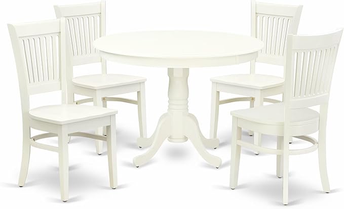 East West Furniture HLVA5-LWH-W 5 Piece Dining Room Furniture Set Includes a by EastWestFurniture