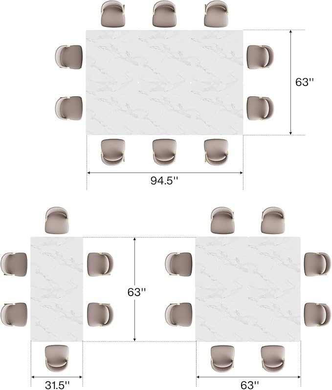 Tribesigns Square Dining Table for 8, 31.5" Modern Dinner Table - Image 2