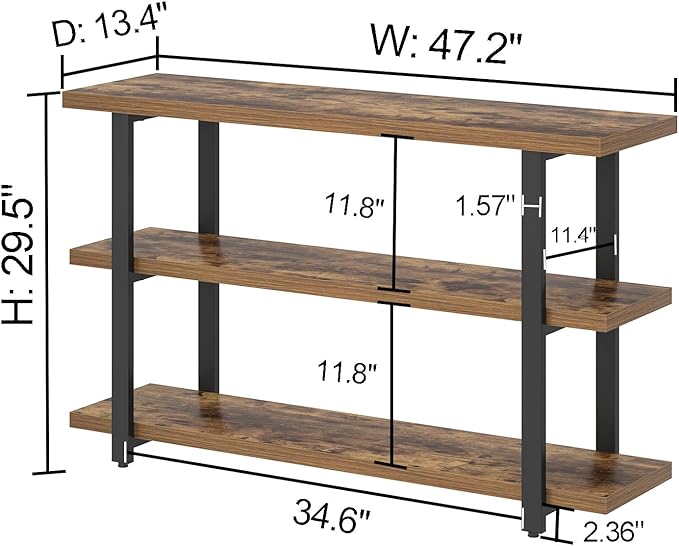FOLUBAN Sofa Table, Wood Entryway Table - Image 2