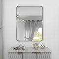 ANDY STAR Brushed Nickel Bathroom Mirror, 40”X30” Satin Nickel Mirror by ANDYSTAR