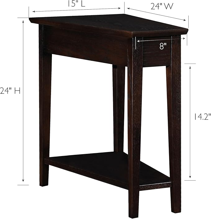 Leick Home Teegan Solid Wood Recliner Wedge End Side Table - Image 2