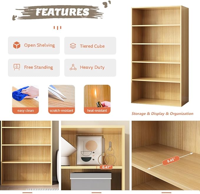 Basic Open Shelf Bookcase - Image 3