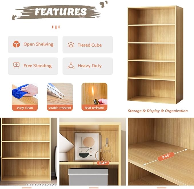 Basic Open Shelf Bookcase - Image 3