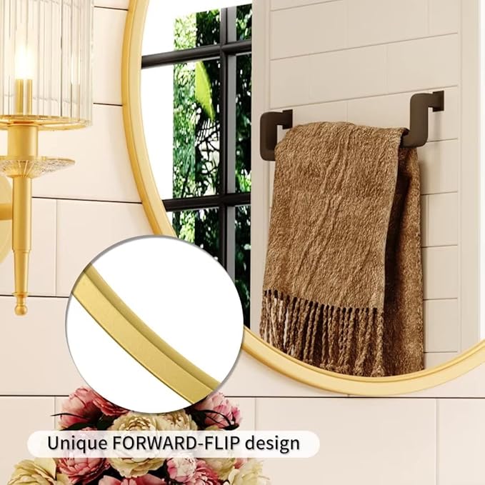 Growsun 30'' Gold Round Mirror, Circle Wall Mirror - Image 4