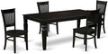 East West Furniture LGVA5-BLK-W 5 Piece Kitchen Table & Chairs Set Includes a by EastWestFurniture