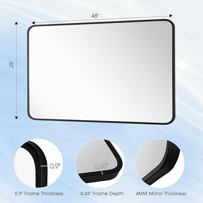 30x48 Inch Rectangle Bathroom Mirror - Image 8