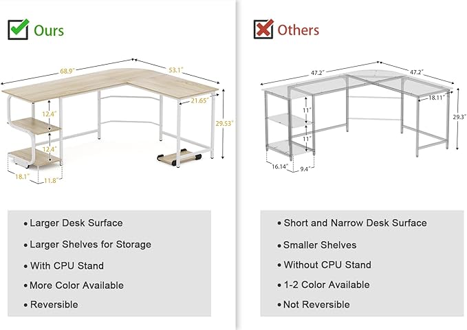 Teraves Reversible L Shaped Desk - Image 3