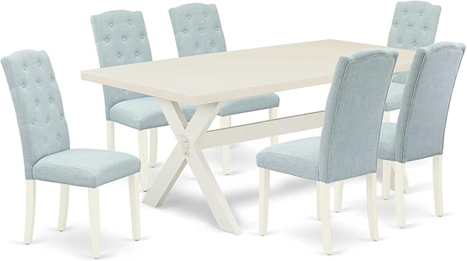 East West Furniture X027CE215-7 7 Piece Dining Room Table Set Consist of a by EastWestFurniture