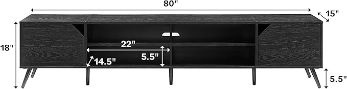 Walker Edison Nora Modern Minimal Open-Shelf TV Stand - Image 3